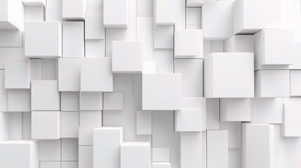 Minimalist White Cubes Over Clean Background for Modern Design