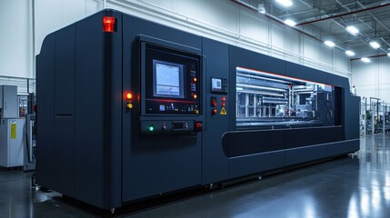 Obraz premium High-Tech Industrial 3D Printer in Modern Factory Setting