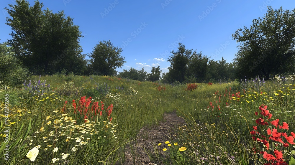 Poster a digital simulation of a desert ecosystem showcasing species interactions and adaptations to arid c