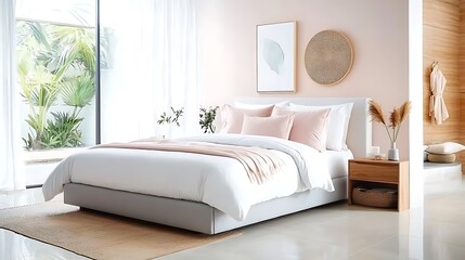 Modern bedroom with a minimalist aesthetic