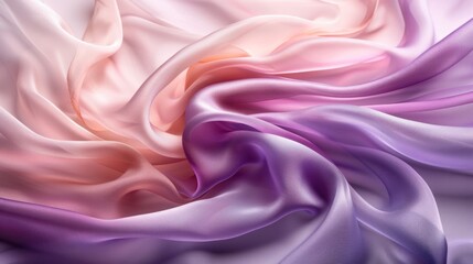 Obraz premium Silk fabric shifts from pale pink to lavender in flowing folds, creating a serene, delicate ambiance with soft light