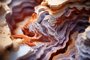 camera zooms in, capturing intricate tapestry of sand textures and patterns, revealing unique identity of every grain and illuminating their pivotal role in unraveling secrets of Earth geological past