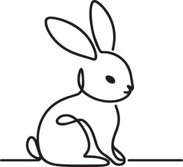 Easter Bunny Continuous Line Art Vector