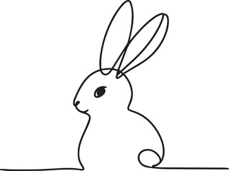 Easter Bunny Continuous Line Art Vector