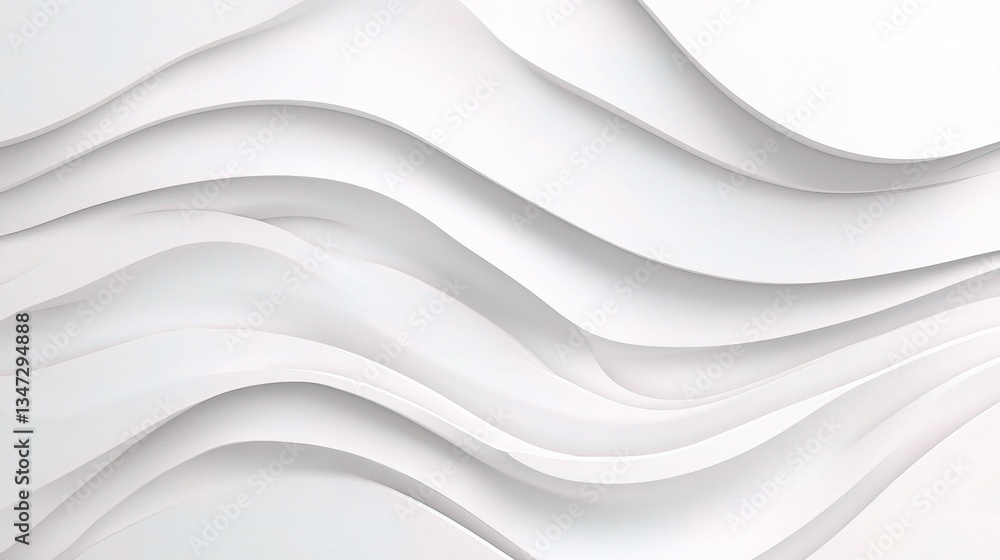 Poster white abstract wavy pattern with silver highlights for background use
