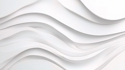 Fototapeta premium White Abstract Wavy Pattern with Silver Highlights for Background Use