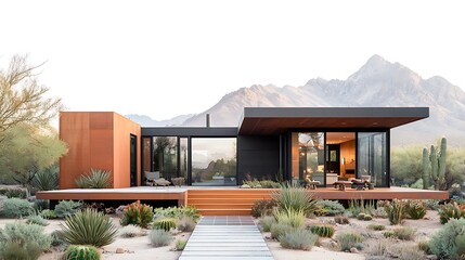 Modern desert home with expansive views