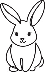 Easter Bunny Continuous Line Art Vector