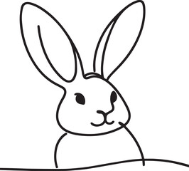 Easter Bunny Continuous Line Art Vector