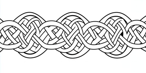 Obraz premium Seamless Celtic Knot Pattern Design Elegant Black White Intertwined Lines Abstract Background