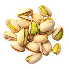 Small pile of pistachios isolated on transparent background