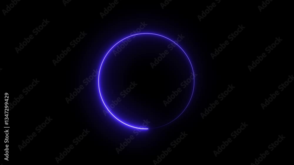Poster animation circle. loading, pending circle. spectrum fluorescent light with neon circle led animation