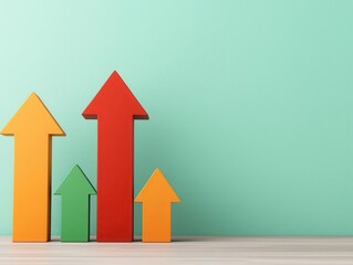 Arrows pointing upward on an employment graph, symbolizing job market recovery and declining unemployment rates