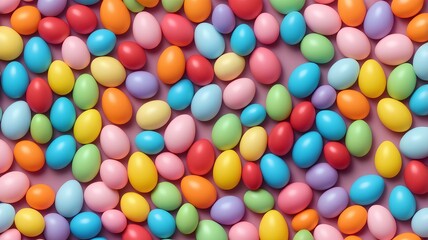 Fototapeta premium Seamless Easter Candy Wrap Texture with Colorful Eggs.