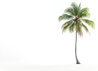 Obraz premium Single Palm Tree Stands Alone Against a Bright White Background