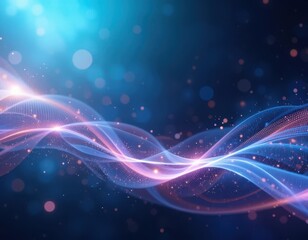 Fototapeta premium Dynamic waves of light abstract digital art virtual environment bright colors conceptual design