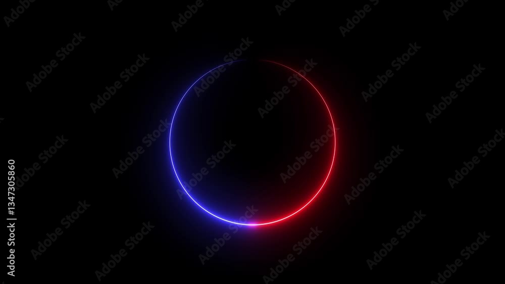 Poster animation circle. loading, pending circle. spectrum fluorescent light with neon circle led animation