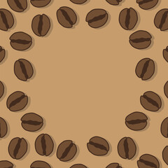 Abstract creative set on coffee color background. Vector concept for coffee shop and home, cafe. Simple and stylish template for social media.