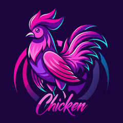 rooster on the black