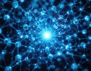 Fototapeta premium Exploring quantum connections science visualization of molecular structures in digital environments