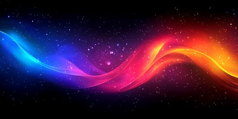 Fototapeta premium Abstract Colorful Waves Digital Art Background Design Modern Vibrant Energy Flowing Galaxy Space Red