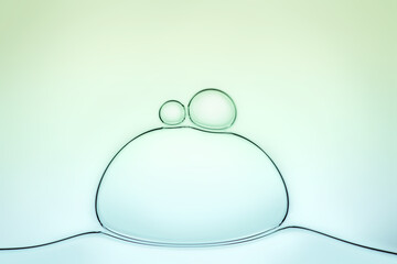 Macro close up of colorful soap bubbles look like scientific image of cell and cell membrane