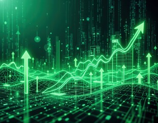 Analyzing digital growth trends through data visualization business sector infographic futuristic abstract concept