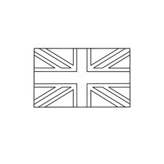 uk flag, england symbol outline vector symbol icon design. Beautiful illustration isolated on white background