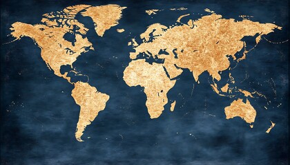 Vintage World Map for Global Background.