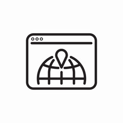 Browser world web icon vector sign