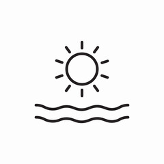 Summer sun beach icon vector sign
