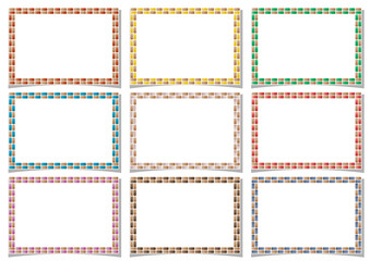 メッセージカード■レンガのフレーム型のメッセージカードセット