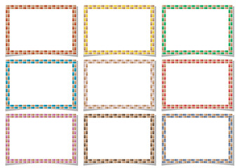 メッセージカード■レンガのフレーム型のメッセージカードセット