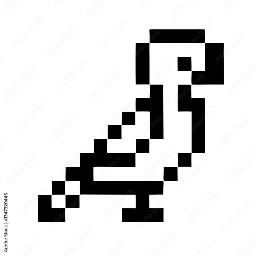 Poster a pixelated bird in simple form