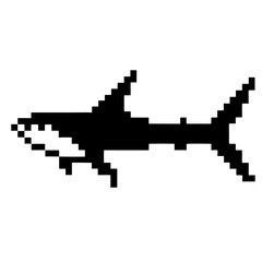 Obraz premium a pixelated illustration of a shark in monochrome style