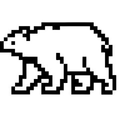Fototapeta premium an adorable pixel art of a polar bear, a simple and charming depiction of this majestic arctic animal