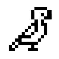 A Pixelated Bird in Simple Form 