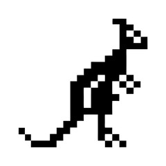 Pixelated silhouette of a Parasaurolophus, an extinct genus of herbivorous dinosaur