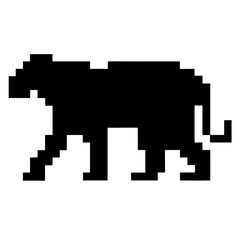 Obraz premium Pixelated black jaguar silhouette