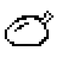 An abstract Pixelated Pixel Art of a Hand Icon 