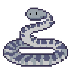 Obraz premium pixel art illustration of snake isolated on a white background