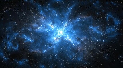 Fototapeta premium Blue Nebula Space Cosmic Background Image