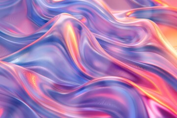 Fototapeta premium Silk fabric flows in waves, revealing shiny highlights and a smooth texture under soft lighting