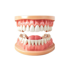 Obraz premium Realistic 3D Model of Human Teeth and Gums Upper and Lower Jaws, Dental Anatomy