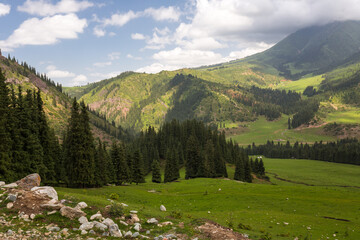 The mountain valley Djety-Oguz in Kyrgyzstan