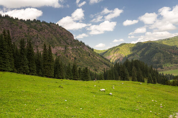The mountain valley Djety-Oguz in Kyrgyzstan