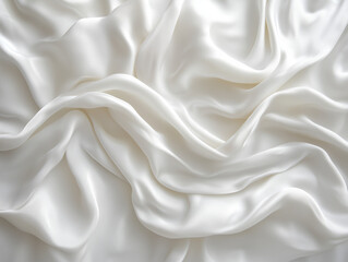 Obraz premium Smooth and wavy texture of white silk fabric. Elegant and luxurious background for various design and textile applications.