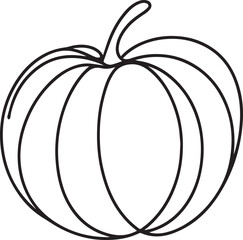 Pumpkin Line Art – Black Vector Illustration