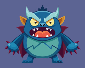Cute Cartoon Monster Illustration. Funny and Creepy Design