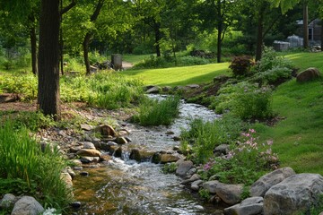 Stunning Cascade Brook Scene in North Adams, Massachusetts: A Daytime View of Nature's Beauty and Ecological Conservation